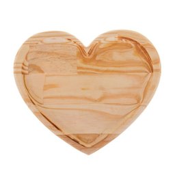 Bandeja Madeira Pinus Coração 30X27X2Cm - 3