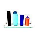 Ver imagem 2 de Porta Shampoo Reto em Vidro Incolor Lapidado - Aquabox - 40cmx9cmx8mm