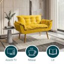 Ver imagem 4 de Namoradeira Decorativa Confortável Para Sala Recepção Consultório  Manicure Alice Suede