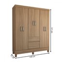 Ver imagem 5 de Guarda-roupa Casal Senna 6 Portas 2 Gavetas Amêndola Touch - Panorama Móveis