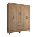Ver imagem 4 de Guarda-roupa Casal Senna 6 Portas 2 Gavetas Amêndola Touch - Panorama Móveis