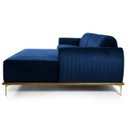 Ver imagem 6 de Sofá 2,65M 4 Lugares com Chaise Direito Pés Gold Molino B-304 Veludo Azul Marinho - Domi