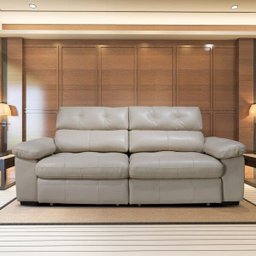Sofá Reclinável 2,30M 2 Lugares Detroit T02 Couro Matte Nude - Mpozenato - 2