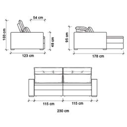 Sofá Reclinável 2,30M 2 Lugares Detroit T02 Couro Matte Nude - Mpozenato - 5