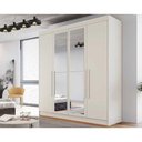 Ver imagem 1 de Guarda Roupa 4 Portas 3 Gavetas e C/2 Espelho Nantes Off White - Europa