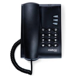 Telefone Fixo com Fio Intelbras Pleno Preto Mesa ou Parede - 2