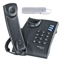 Telefone Fixo com Fio Intelbras Pleno Preto Mesa ou Parede - 1