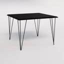 Ver imagem 3 de Conjunto de Mesa Eames Clips de Ferro Preto Tampo Quadrado Preto 90x90 4 Cadeiras Ferro Preta Assen