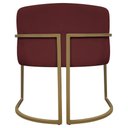 Ver imagem 7 de Poltrona Decorativa Recepção Luna Base de Ferro Dourada - Bordo Corino