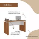 Ver imagem 7 de Conjunto Mesa Diretor em L para Escritório e Atendimento Freijó Branco Marrom Artany