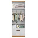 Ver imagem 3 de Guarda Roupa Infantil Ônix Branco/nature - Peternella