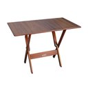 Ver imagem 4 de Kit 4 Conjuntos de Mesa Dobráveis de Madeira 70x110cm com 6 Cadeiras Imbuia - Cor: Marrom