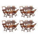 Ver imagem 1 de Kit 4 Conjuntos de Mesa Dobráveis de Madeira 70x110cm com 6 Cadeiras Imbuia - Cor: Marrom