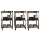 Ver imagem 1 de Kit 3 Estantes Livreiro Multiuso Prisma Estilo Industrial 60cm 3 Prateleiras C08 Carvalho -