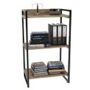 Ver imagem 3 de Kit 3 Estantes Livreiro Multiuso Prisma Estilo Industrial 60cm 3 Prateleiras C08 Carvalho -