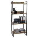 Ver imagem 5 de Kit 2 Estante Livreiro Prisma Estilo Industrial 60cm 4 Prateleiras C08 Carvalho - Mpozenato