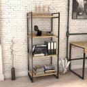 Ver imagem 2 de Kit 2 Estante Livreiro Prisma Estilo Industrial 60cm 4 Prateleiras C08 Carvalho - Mpozenato