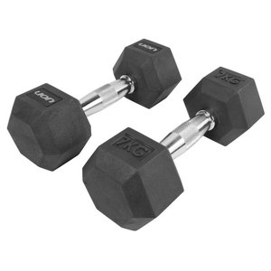 Par de Halteres Lion Performance Sextavado 7kg Aço Cromado