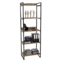 Ver imagem 3 de Kit 3 Estantes Livreiro Multiuso Prisma Estilo Industrial 60cm 5 Prateleiras C08 Carvalho -