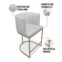 Ver imagem 6 de Kit 2 Banquetas Paola Linho Base Metálica Dourada - D’Rossi A05 Cinza