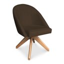 Ver imagem 6 de Kit 6 Poltronas Cadeira Giratória Bela Suede Base Madeira Marrom Pallazio