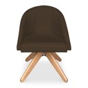 Ver imagem 2 de Kit 6 Poltronas Cadeira Giratória Bela Suede Base Madeira Marrom Pallazio
