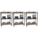 Ver imagem 1 de Kit 3 Estantes Livreiro Multiuso Prisma Estilo Industrial 80cm 3 Prateleiras C08 Carvalho -