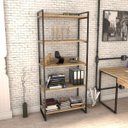 Ver imagem 2 de Kit 2 Estantes Livreiro Multiuso Prisma Estilo Industrial 80cm 5 Prateleiras C08 Carvalho -