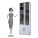 Ver imagem 4 de Estante Livreiro Multiuso 4 Portas Vidro Fumê Legend F04 Branco - MPozenato