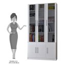 Ver imagem 4 de Estante Livreiro Multiuso 6 Portas Vidro Fumê Legend F04 Branco - Mpozenato