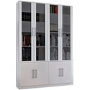 Ver imagem 1 de Estante Livreiro Multiuso 8 Portas Vidro Fumê Legend F04 Branco - Mpozenato
