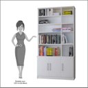 Ver imagem 4 de Estante Livreiro Multiuso 3 Portas 5 Prateleiras com Nichos Legend F04 Branco - Mpozenato