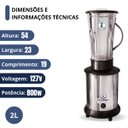 Ver imagem 4 de Liquidificador Industrial 2l Alta Rotaçãoinox 18000rpm Jl Colombo:127v