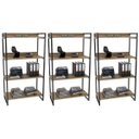 Ver imagem 1 de Kit 3 Estantes Livreiro Multiuso Prisma Estilo Industrial 80cm 4 Prateleiras C08 Carvalho -