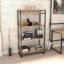 Ver imagem 2 de Kit 2 Estantes Livreiro Multiuso Prisma Estilo Industrial 80cm 4 Prateleiras C08 Carvalho -