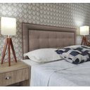 Ver imagem 1 de Cabeceira Cama Casal Veneza 10 Diamond com Tachas Linho Bege 120 Rbl