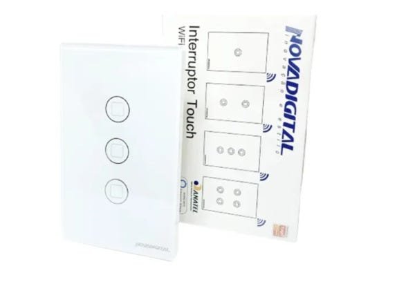 Interruptor 3 Botões Touch Wi-fi Rf 433mhz Novadigital Tuya - 3