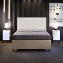 Ver imagem 2 de Cabeceira Box Casal King Com Tachas 195 cm Vicenza L02 Bouclê Cru - Lyam Decor
