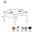 Ver imagem 3 de Mesa Escritório Plataforma 2 Pessoas 135cm com Tampo Chanfrado Industrial Executive Cinza