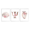 Ver imagem 1 de Kit 3 Quadros para Decoração Clinica Psicologia Flores Sala