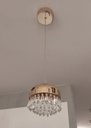 Ver imagem 3 de Luminária Pendente de Cristal Luxo Ouro Brilho Led 3x1