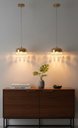 Ver imagem 5 de Luminária Pendente de Cristal Luxo Ouro Brilho Led 3x1