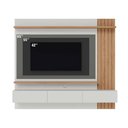 Ver imagem 6 de Home Railay Decorativo Ripado Painel Suspenso 180cm p/TV até 65 Polegadas Offwhite/Freijó G73 - Gran