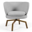 Ver imagem 3 de Kit 2 Poltronas Decorativas Melissa Base Ka Giratória Castanho C-315 Linho Cinza Claro - Domi
