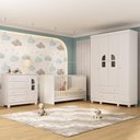 Ver imagem 1 de Quarto de Bebê Completo com Berço 3 em 1 para Colchão 130x60cm Nina Multimóveis Mp4550