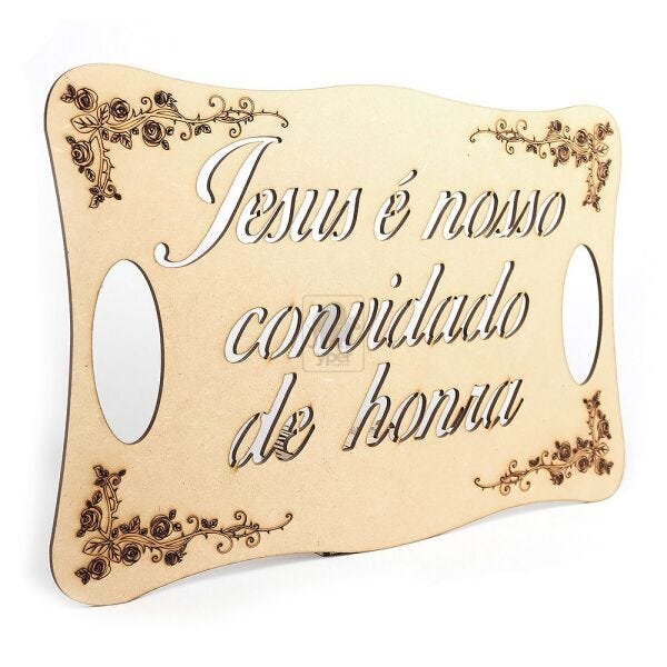 Placa para Casamento Frase Jesus nosso convidado de Honra - Cru - 1