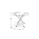 Ver imagem 4 de Conjunto: Mesa de Cozinha Volga c/ Tampo de Vidro 95cm + 4 Cadeiras Portugal Cromada - Assento Preto