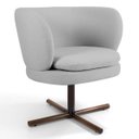 Ver imagem 2 de Kit 2 Poltronas Decorativas Melissa Base Xis Giratória C-315 Linho Cinza Claro - Domi