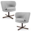 Ver imagem 1 de Kit 2 Poltronas Decorativas Melissa Base Xis Giratória C-315 Linho Cinza Claro - Domi