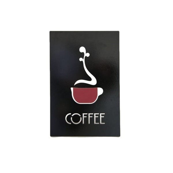 Placa Drink Coffee Laqueada 3D Mdf - 30 X 20 Cm - 1